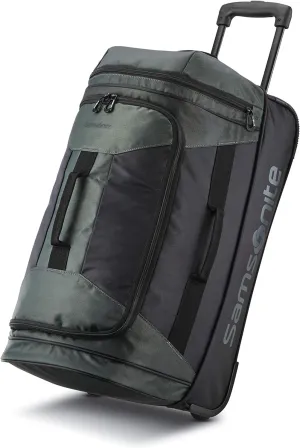 Samsonite Andante 2 Wheeled Duffel Bag  22-Inch Durable Rolling Luggage with Inline Skate Wheels, Push-Button Handle & Spacious Compartments  Travel-Friendly and Lightweight - Moss Green/Black