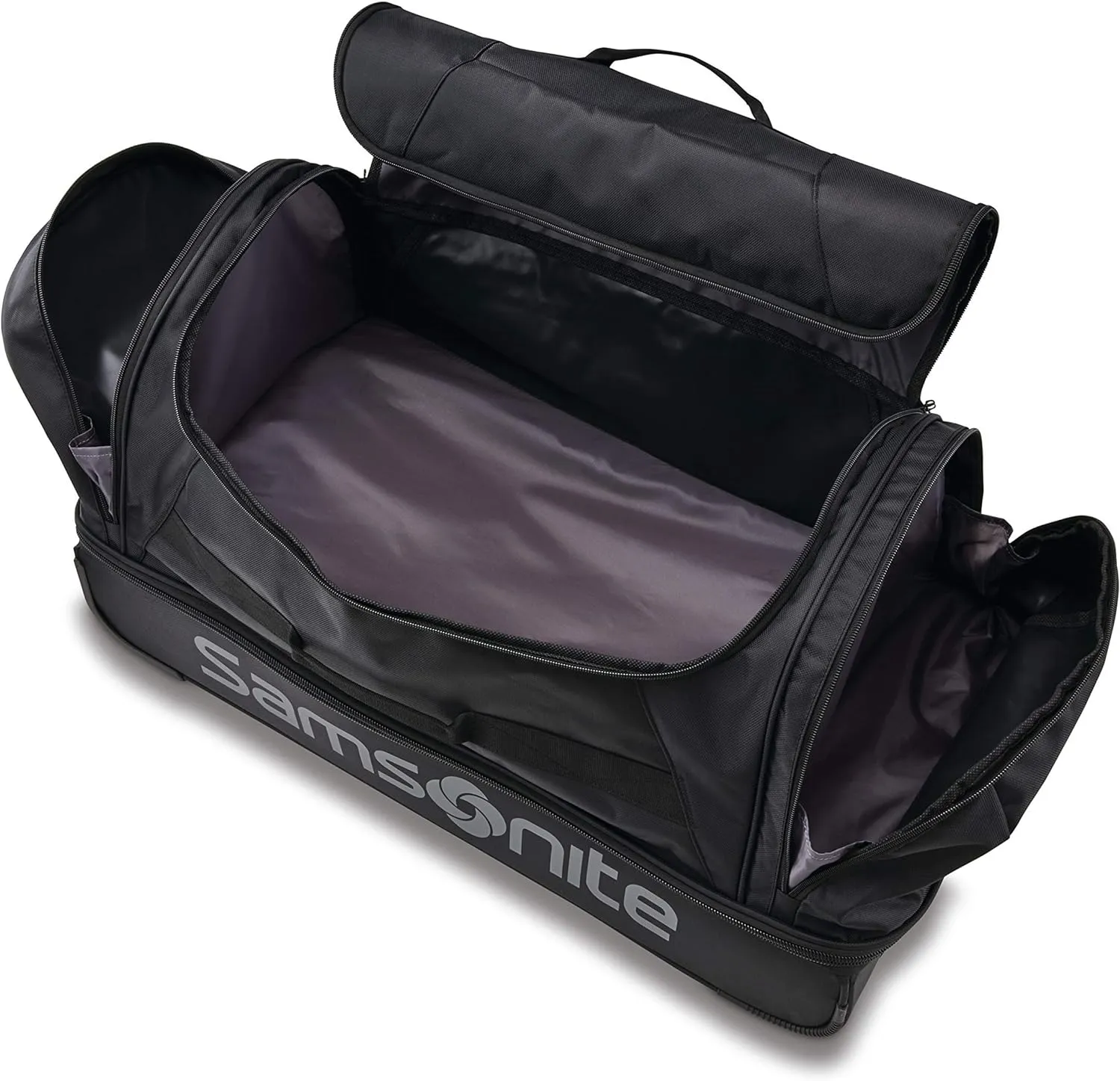 Samsonite Andante 2 Wheeled Duffel Bag  28-Inch Durable Rolling Luggage with Inline Skate Wheels, Push-Button Handle & Spacious Compartments  Travel-Friendly and Lightweight - All Black