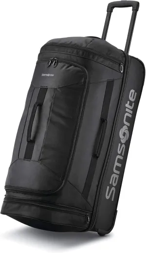 Samsonite Andante 2 Wheeled Duffel Bag  28-Inch Durable Rolling Luggage with Inline Skate Wheels, Push-Button Handle & Spacious Compartments  Travel-Friendly and Lightweight - All Black