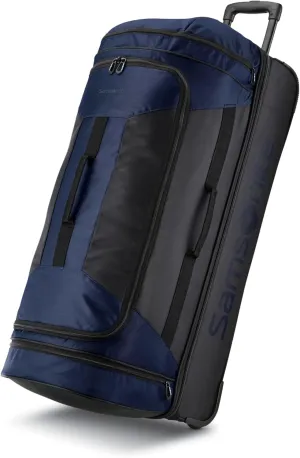 Samsonite Andante 2 Wheeled Duffel Bag  32-Inch Durable Rolling Luggage with Inline Skate Wheels, Push-Button Handle & Spacious Compartments  Travel-Friendly and Lightweight- Navy/Black