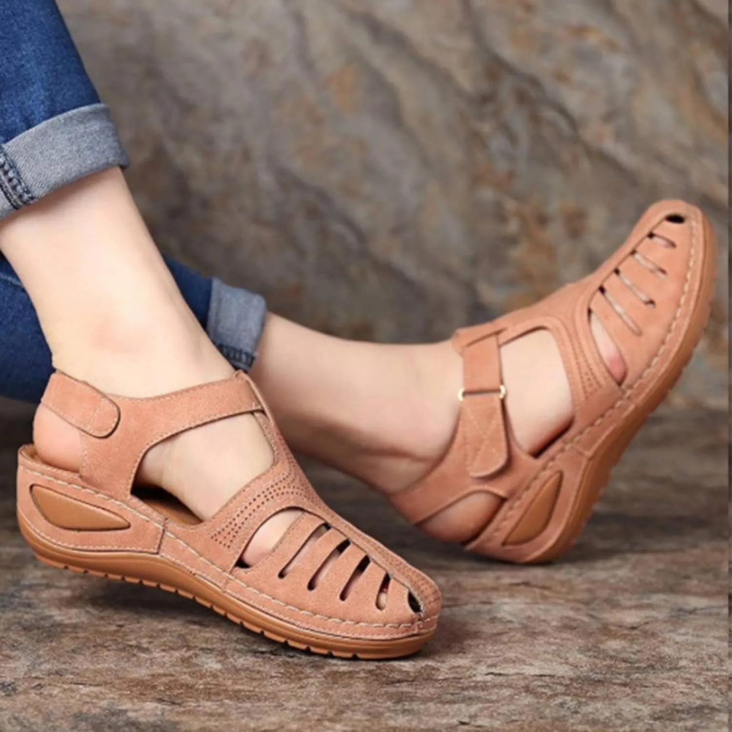 SBGMoSJ Orthopedic Flats for Women Dressy Orthopedic Shoes for Women Wide Feet Sandals for Women Outdoor Women's Athletic Outdoor Sandals Slides Black Chunky Heels for Women Red Block Heels