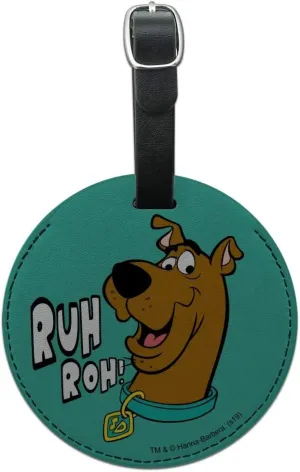 Scooby-Doo Ruh Roh Round Leather Luggage Card Suitcase Carry-On ID Tag