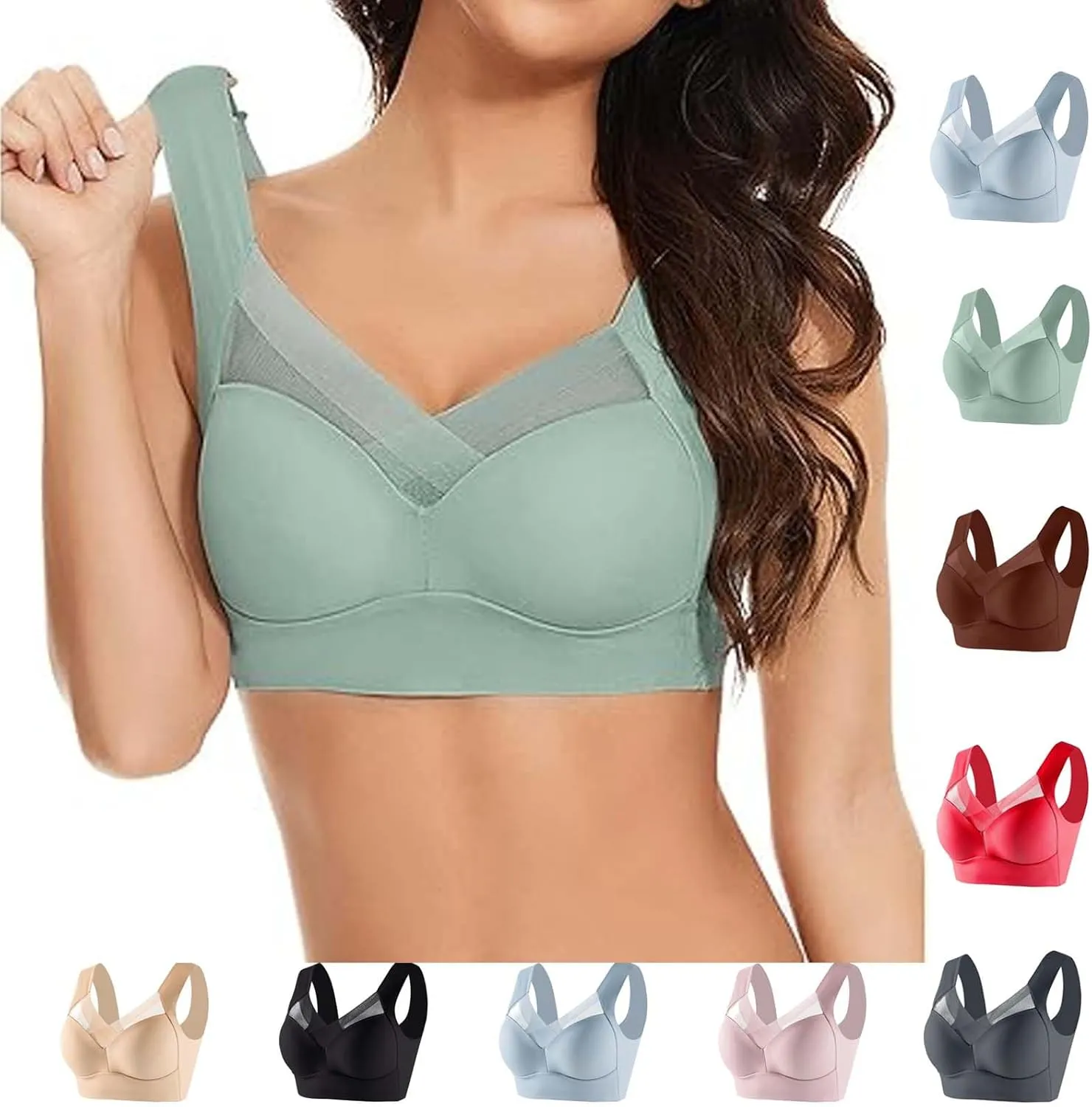 Seamless Sexy Push Up Bras for Older Women Wireless Forme Posture Correcting Sports Bra with Support Bra Seniors 2025