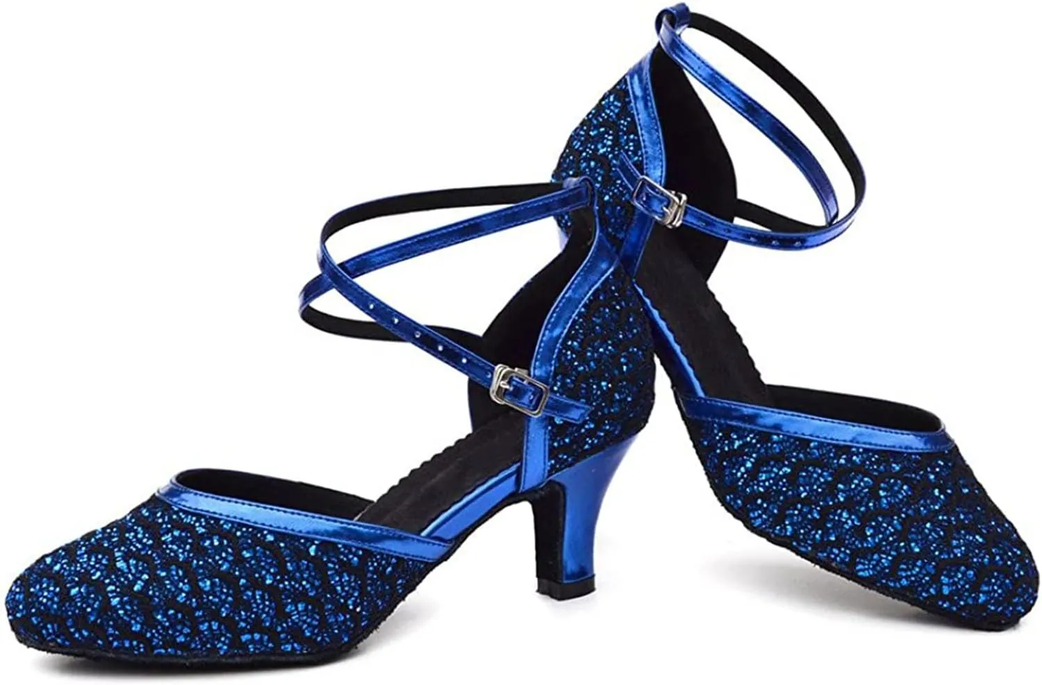 Sequin Women's Suede Sole Party Wedding Shoes Practice Ballroom Dance Shoes for 1920S