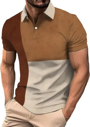 Shirts for Men Summer Casual Top Lapel Zipper Casual Short Sleeve Loose Shirt Elegant Printed Shirt Top Male Gifts