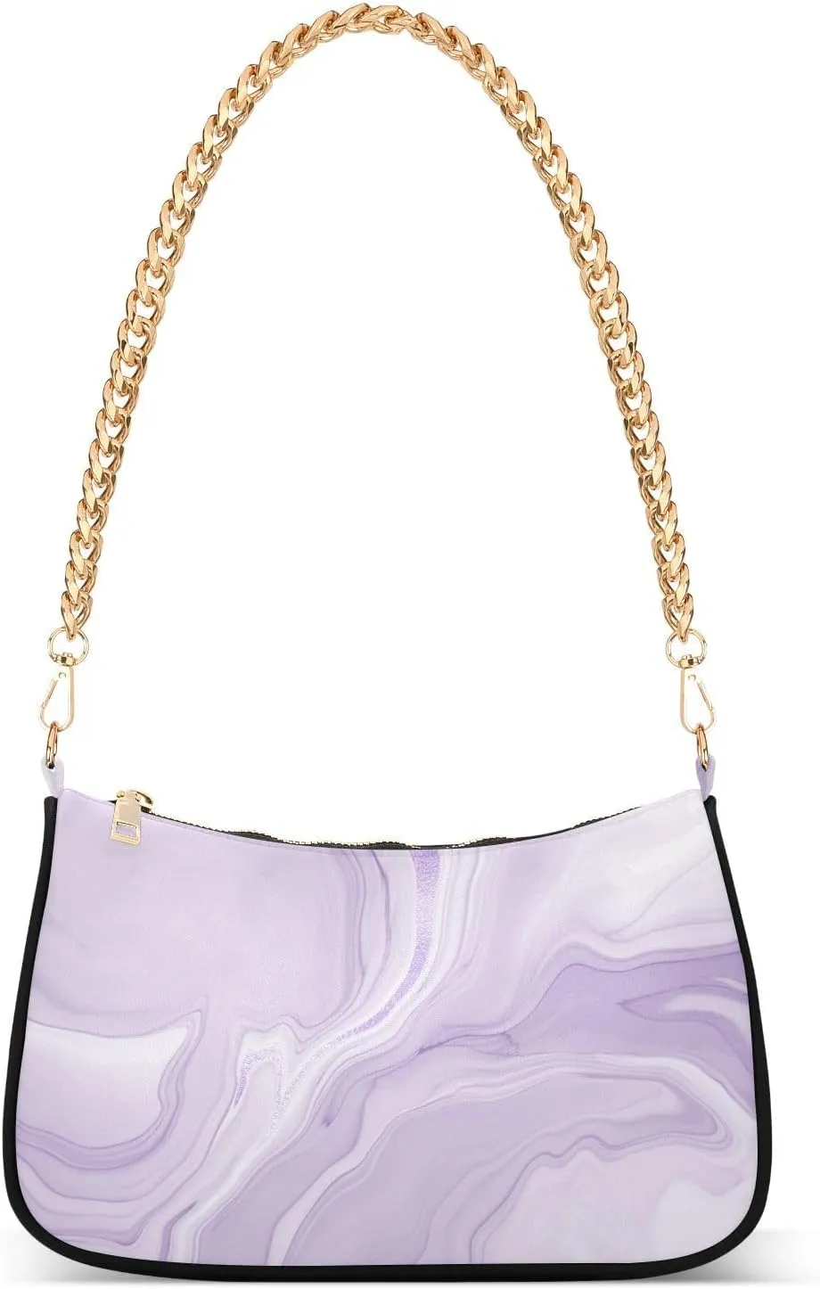 Shoulder Bag for Women Abstract Purple Liquid Marble Hobo Purses Handbags for Women with Chain Strap