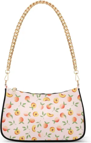 Shoulder Bag for Women Cute Peach Fruits Hobo Purses Handbags for Women with Chain Strap