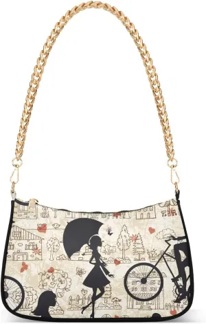 Shoulder Bag for Women Girls on Vacation Hobo Purses Handbags for Women with Chain Strap