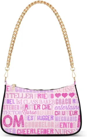 Shoulder Bag for Women Mothers Day Pink Seamless Hobo Purses Handbags for Women with Chain Strap