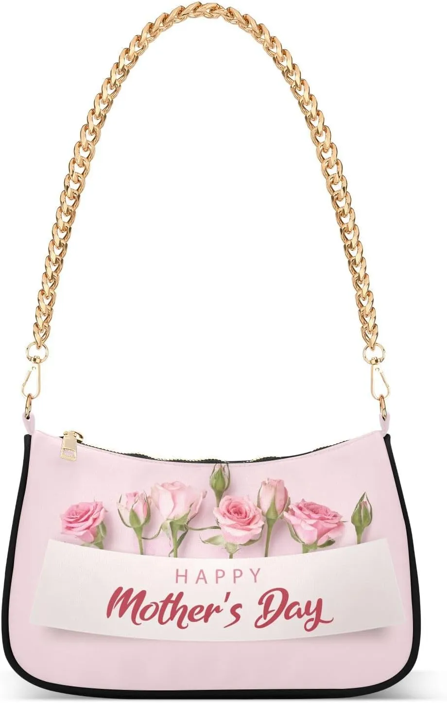 Shoulder Bag for Women Mothers Day Rose Flowers Hobo Purses Handbags for Women with Chain Strap