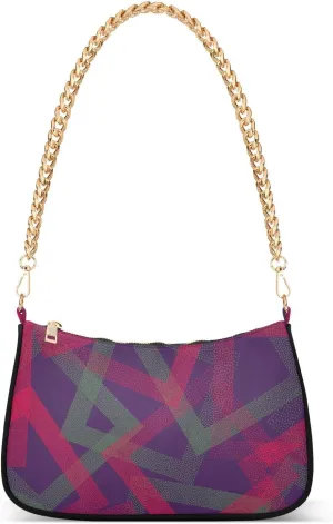 Shoulder Bag for Women Red and Green Pattern Hobo Purses Handbags for Women with Chain Strap