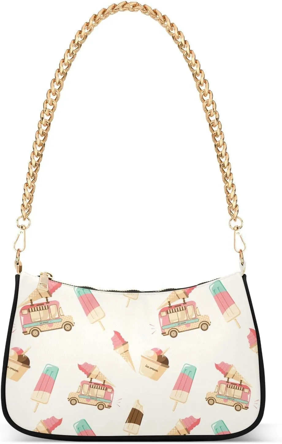 Shoulder Bag for Women Retro Ice Cream Van Hobo Purses Handbags for Women with Chain Strap