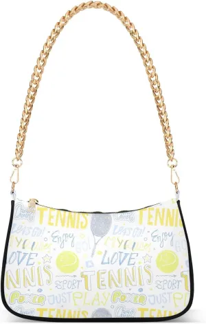 Shoulder Bag for Women Sport Tennis Pattern Hobo Purses Handbags for Women with Chain Strap
