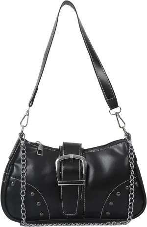 Shoulder Bags for Women Fashion Rivet Chain Ornament Satchel Shoulder Handbags Trendy Vintage Daily Use Purses