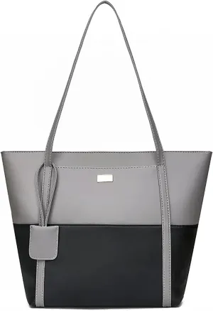 Shoulder Bags for Women Faux Leather Patchwork Large Capacity Tote Bag Simple Laptop Handbags Shopping Work Satchel
