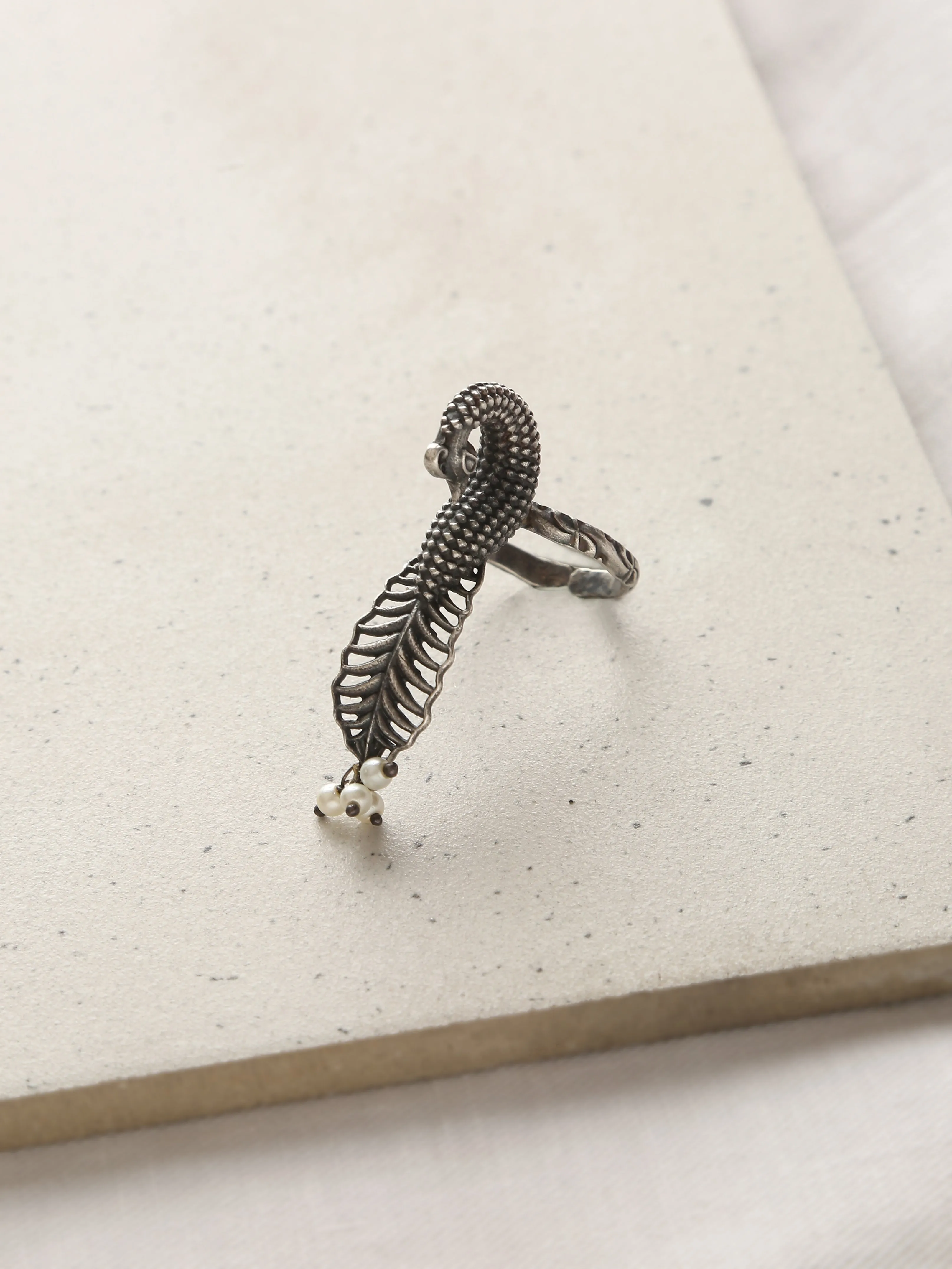 Silver-Plated Peacock Ring