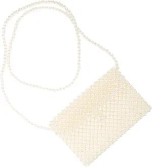 Simple and Elegant Handmade Pearls Bag Beaded Crossbody Bag for Phone and Cosmetics