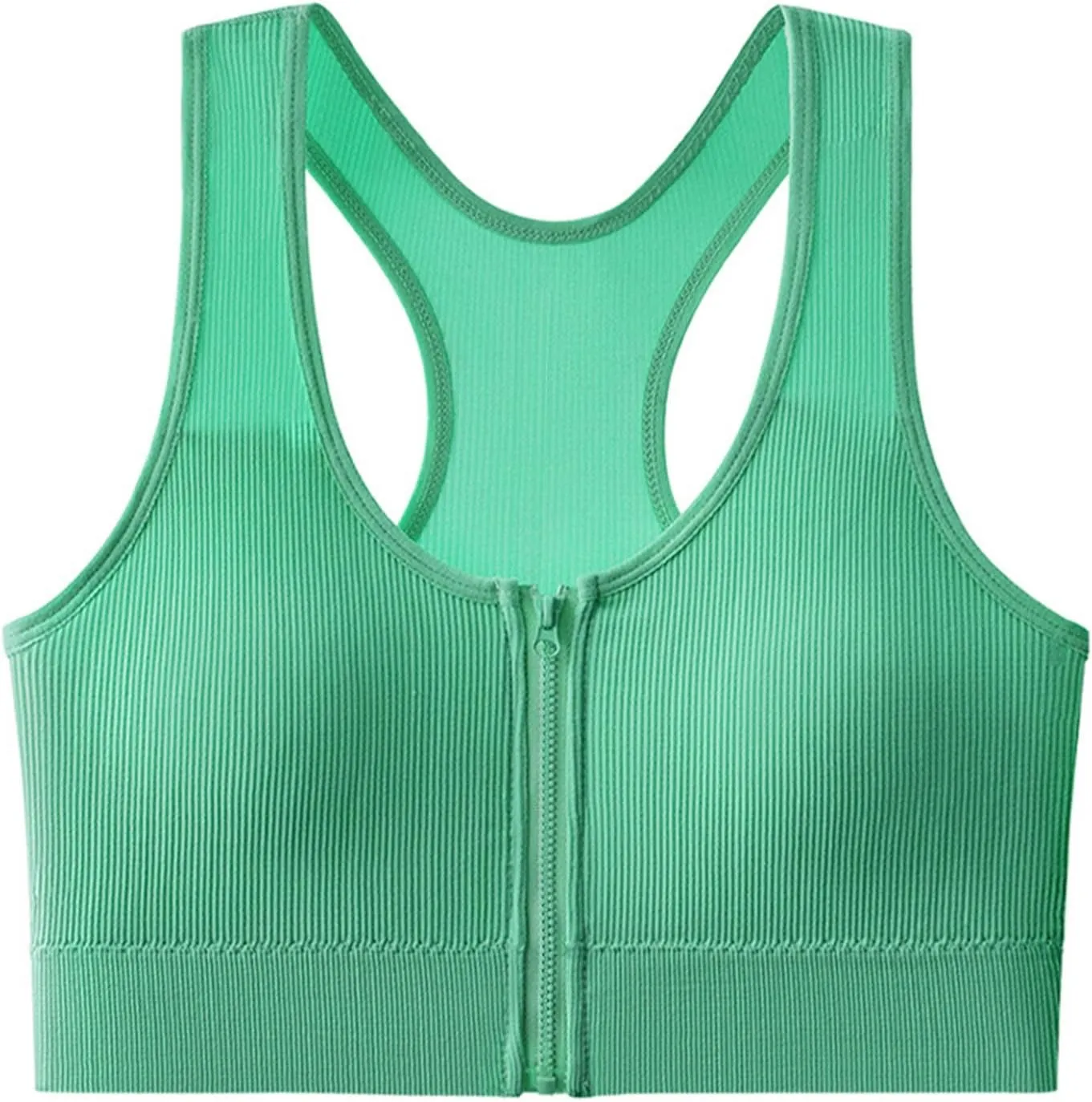 Sport Bras for Women Zip Up Front Closure Convenient Racerback Support Fitness Bra Breathable Running Flex Fit Bras