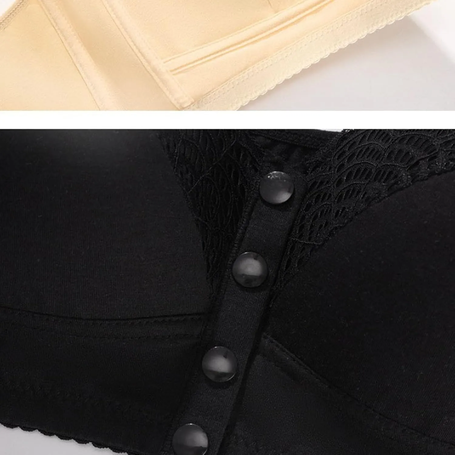Sports Bras for Women Plus Size Front Closure Wireless Push Up Bras Breathable Comfortable Beige