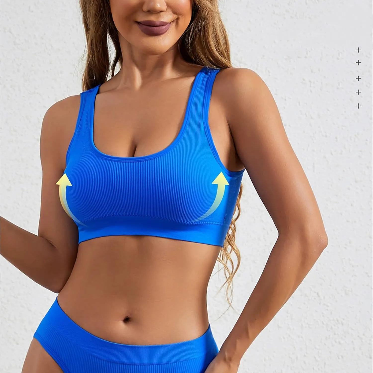Sports Bras for Women Square Neck Yoga Wireless Bra Padded Crop Top Wireless Racerback Sports Bra