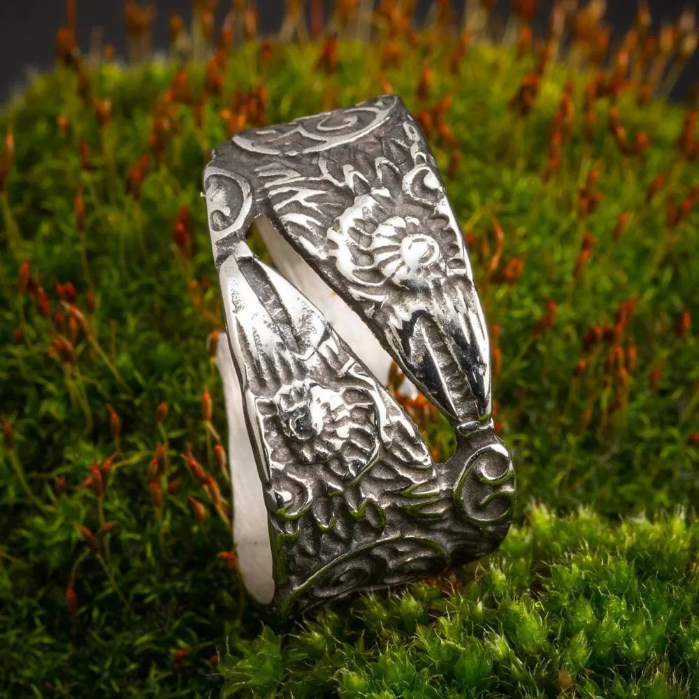 Stainless Steel Adjustable Raven Ring