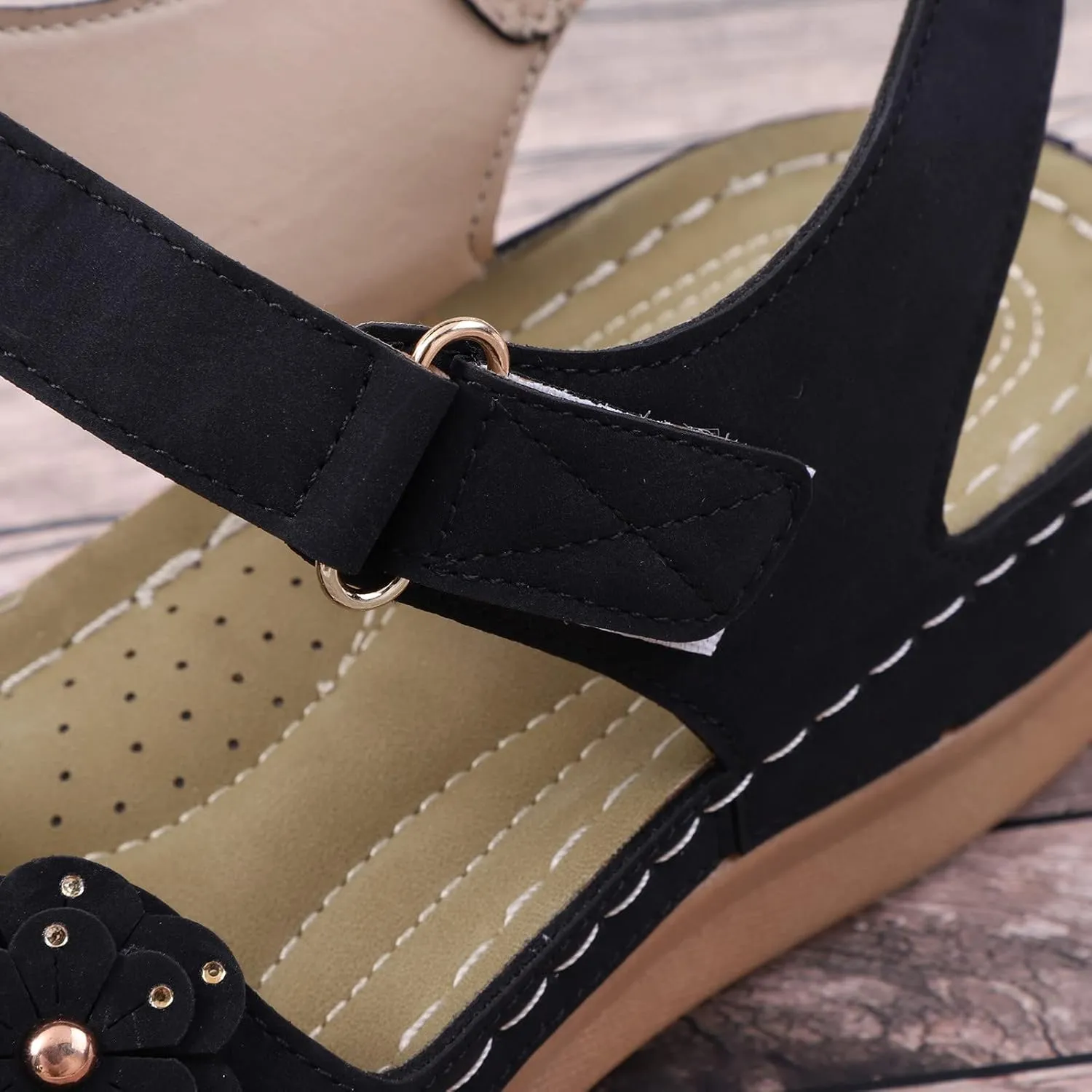 Summer Breathable Women Wedges Beach Flower Sandals Flowers Open Toe Comfortable Orthopedic Wedges Shoes 2025