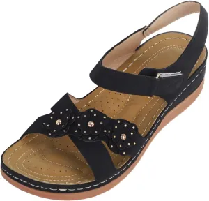 Summer Breathable Women Wedges Beach Flower Sandals Flowers Open Toe Comfortable Orthopedic Wedges Shoes 2025