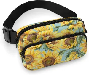 Sunflowers Fanny Packs for Women Men Unisex Fashion Sling Bag Waist Packs Pouch with Adjustable Strap, Belt Bags Crossbody Bags for Travel Hiking Shopping
