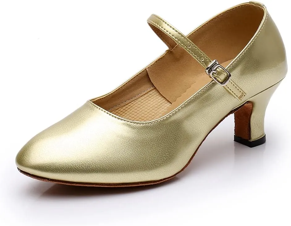 SWDZM Ballroom Dance Shoes Women Low Heel Closed Toe Latin Salsa Tango Character Dancing Shoes