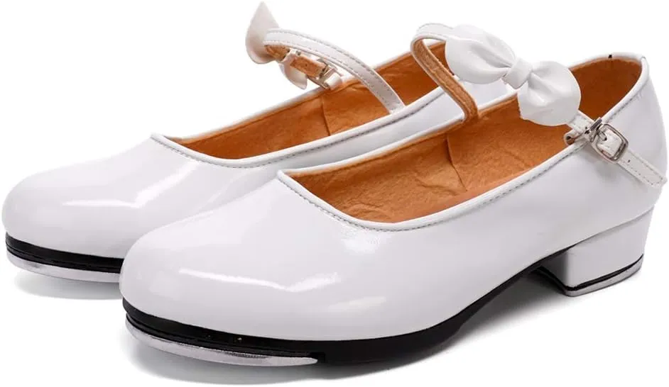 SWDZM Women's & Girl's Jazz Tap Dance Shoes Tap-Flex Patent Leather Tap Shoe,WX-208