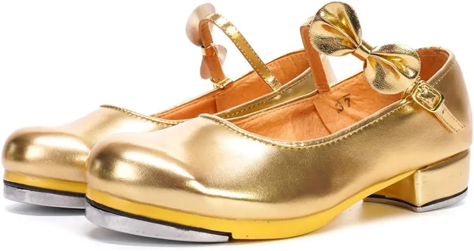SWDZM Women's & Girl's Jazz Tap Dance Shoes Tap-Flex Patent Leather Tap Shoe,WX-208