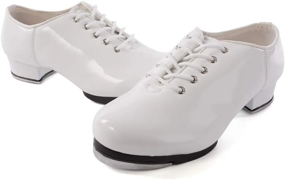SWDZM Women's & Men's & Kid's Jazz Tap Dance Shoes Tap-Flex Patent Leather Tap Shoe,WX-Tap