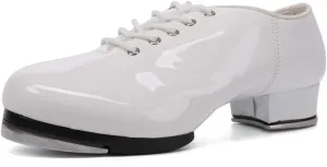 SWDZM Women's & Men's & Kid's Jazz Tap Dance Shoes Tap-Flex Patent Leather Tap Shoe,WX-Tap
