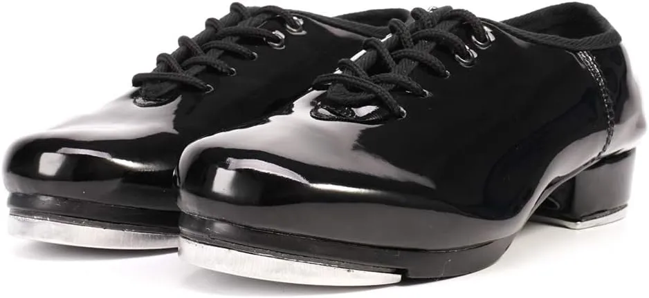 SWDZM Women's & Men's & Kid's Jazz Tap Dance Shoes Tap-Flex Patent Leather Tap Shoe,WX-Tap