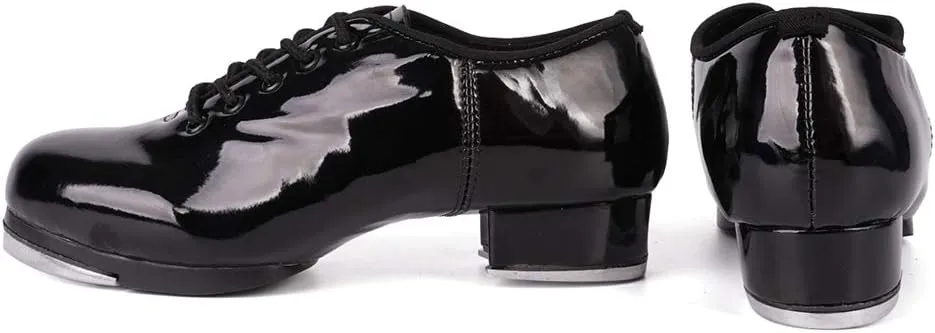 SWDZM Women's & Men's & Kid's Jazz Tap Dance Shoes Tap-Flex Patent Leather Tap Shoe,WX-Tap