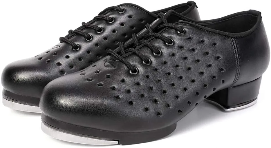 SWDZM Women's & Men's & Kid's Jazz Tap Dance Shoes Tap-Flex Patent Leather Tap Shoe,WX-Tap