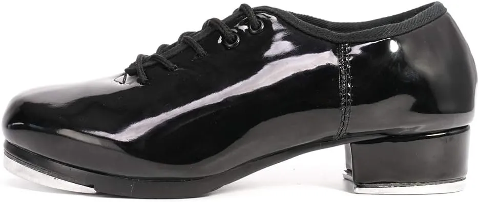 SWDZM Women's & Men's & Kid's Jazz Tap Dance Shoes Tap-Flex Patent Leather Tap Shoe,WX-Tap