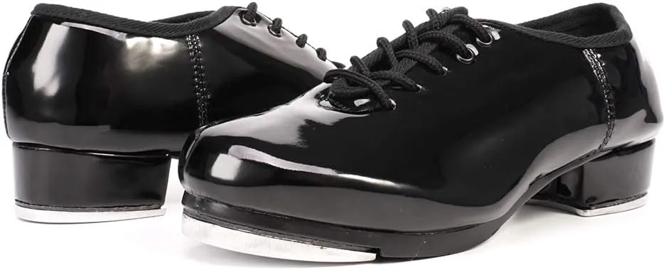 SWDZM Women's & Men's & Kid's Jazz Tap Dance Shoes Tap-Flex Patent Leather Tap Shoe,WX-Tap