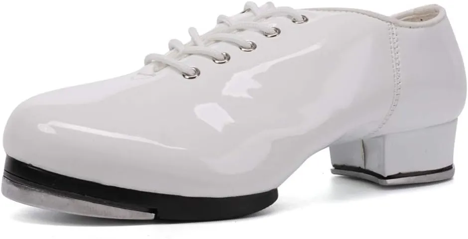 SWDZM Women's & Men's & Kid's Jazz Tap Dance Shoes Tap-Flex Patent Leather Tap Shoe,WX-Tap