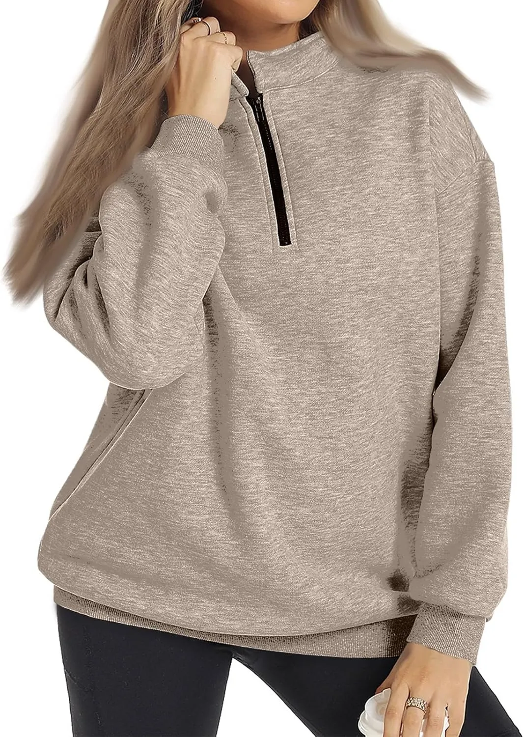 Sweatshirts For Women Long Sleeve Pullover Oversized Solid Color Hoodies Fleece Sweaters Fall Outfits Fashion Y2K Clothes