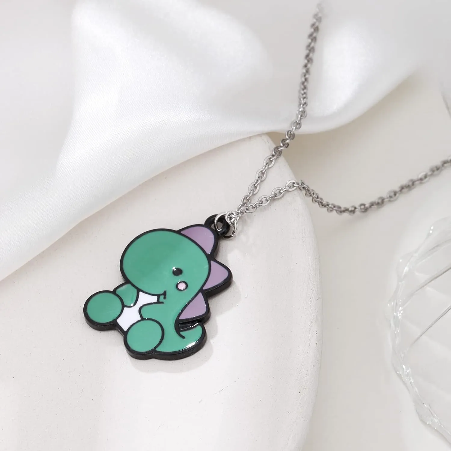 T-Rex Dinosaur Necklace, Stegosaurus Charm Necklace Dinosaur Jewelry Cute Animal Jewelry