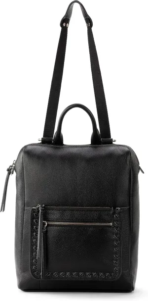 The Sak Loyola Convertible Backpack in Leather, Adjustable Convertible Strap, Black