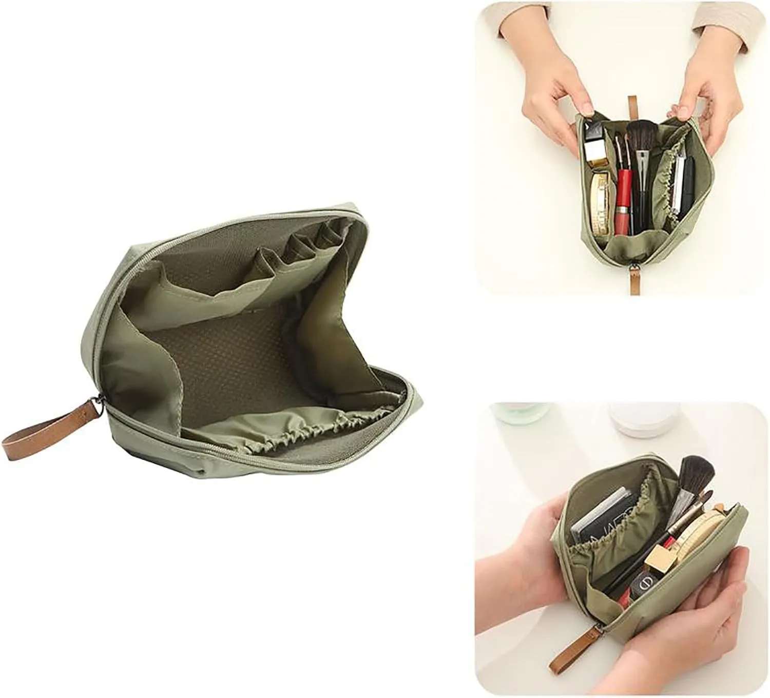 Tidynook Makeup Bag Small, Lipstick Makeup Bag, Mini Small Cosmetic Bag for Purse, Ompartmentalized Portable Women's Organizer, Compact Storage Pouch, Portable Handbag for Women and Girls (2*A)