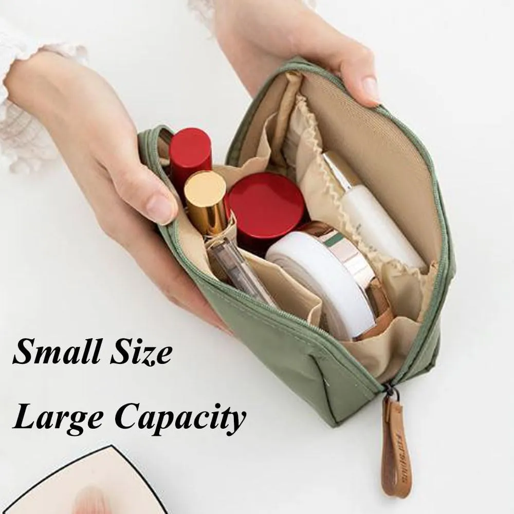 Tidynook Makeup Bag Small, Small Makeup Bag for Purse, Mini Lipstick Makeup Bag, Travel Mini Makeup Toiletry Bag for Purse, Purse Organizer Pouches, Compact Storage Pouch, Portable Handbag-Beige