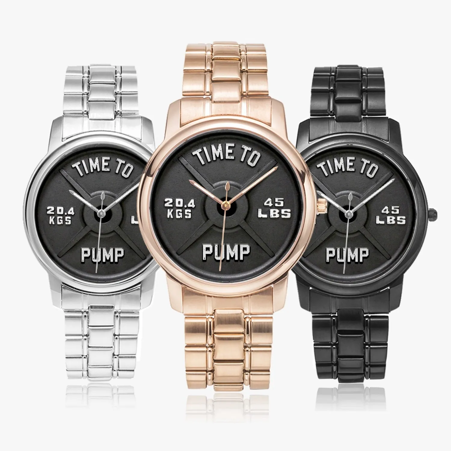 Time To Pump Barbell Stainless Steel Quartz Watch