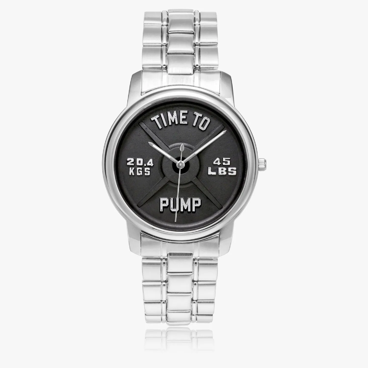 Time To Pump Barbell Stainless Steel Quartz Watch