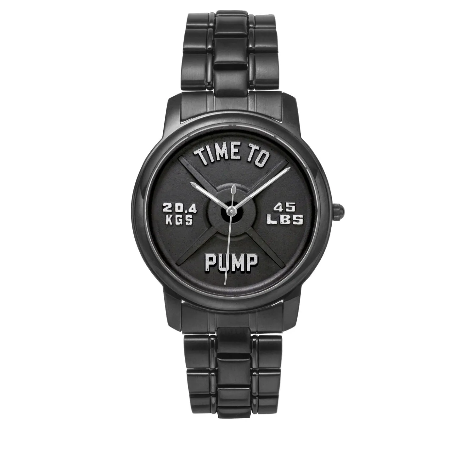 Time To Pump Barbell Stainless Steel Quartz Watch