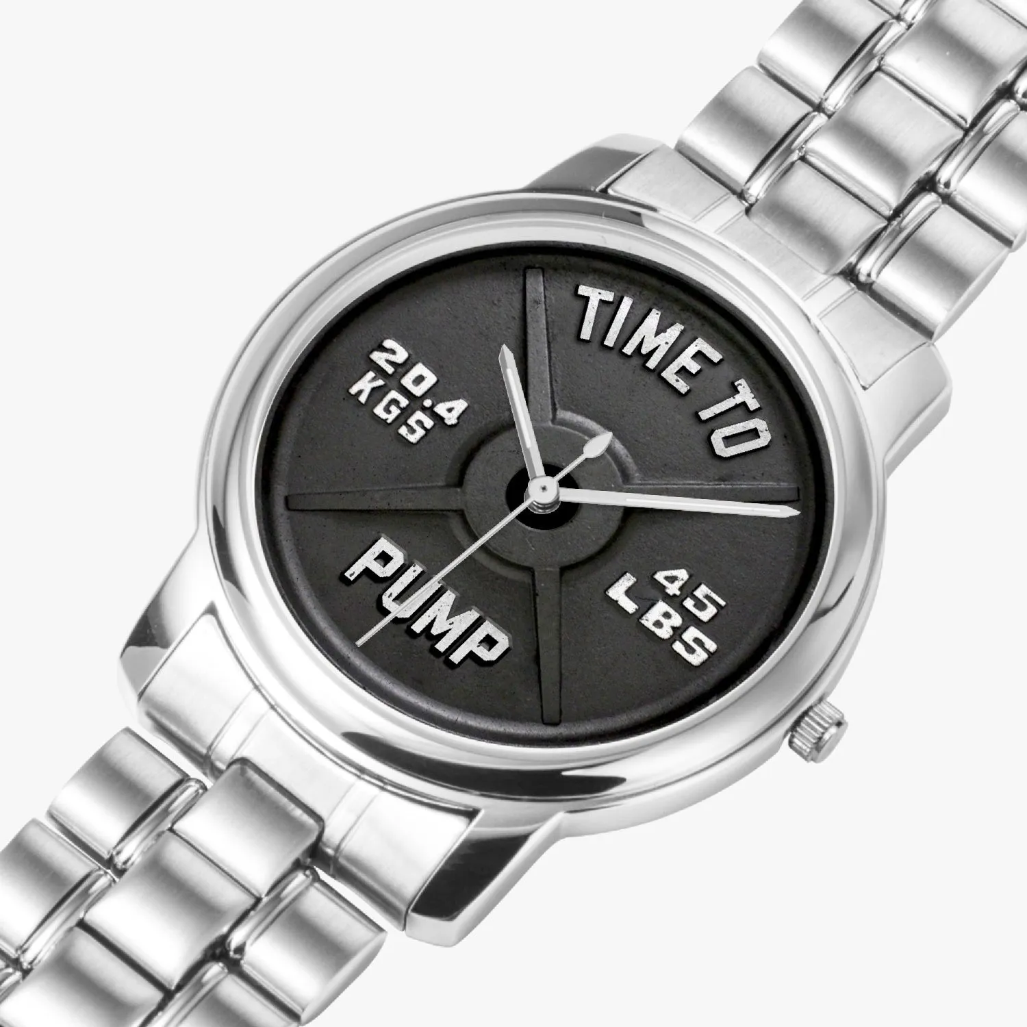 Time To Pump Barbell Stainless Steel Quartz Watch