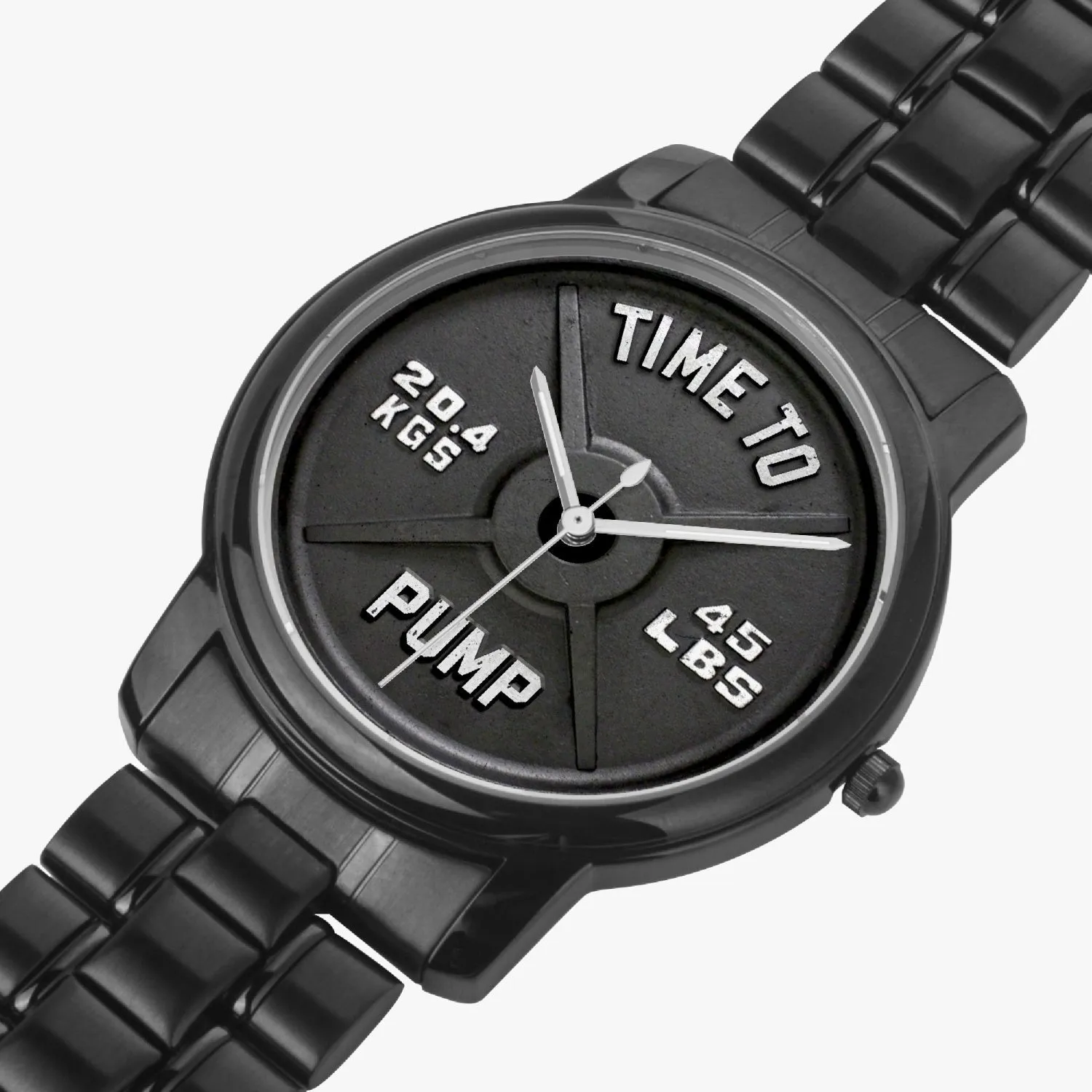Time To Pump Barbell Stainless Steel Quartz Watch