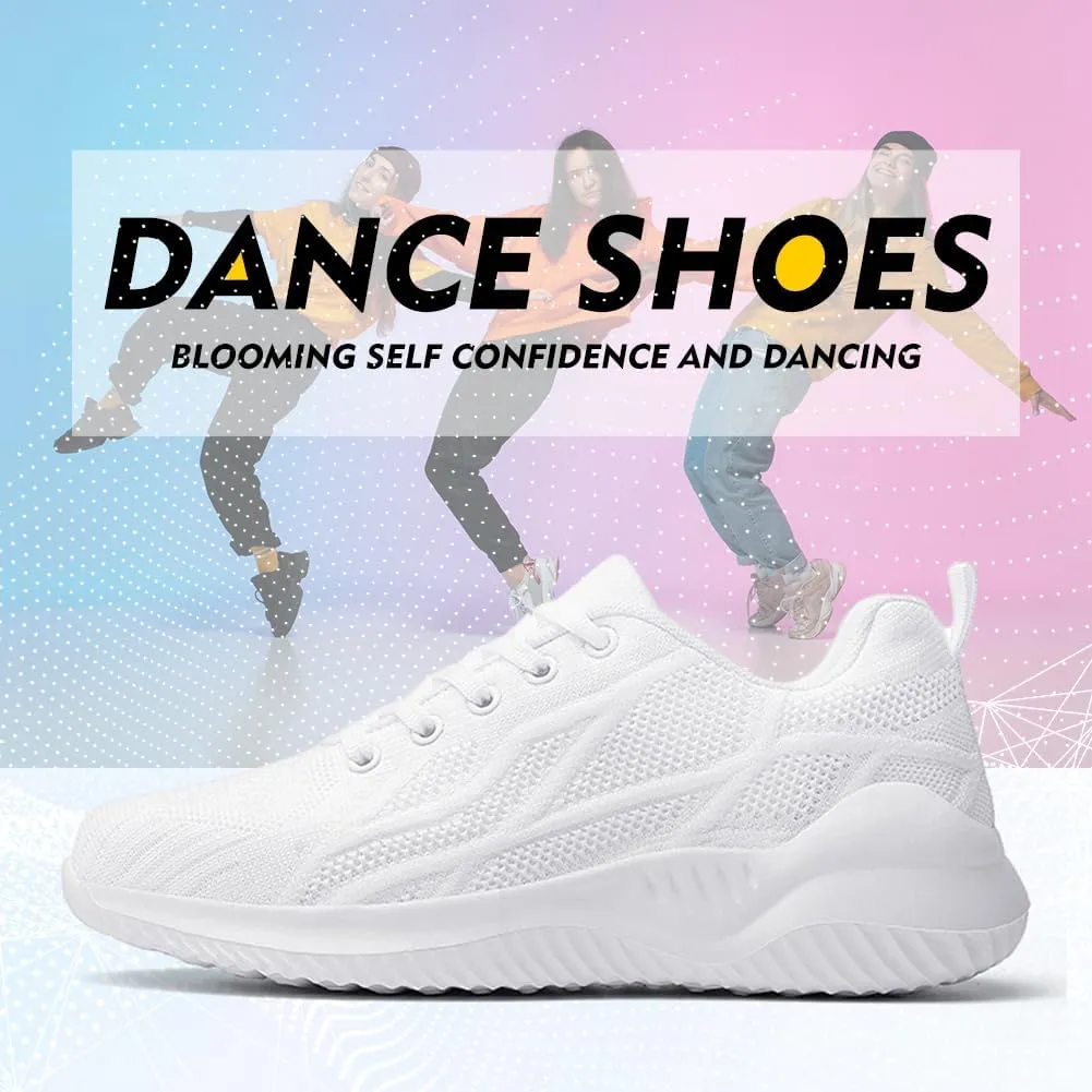 TINRYMX Modern Dance Shoes Women Lace up Walking Shoes Ballroom Jazz Hip hop Practice Dance Sneaker Shoes,Model-LYX2126